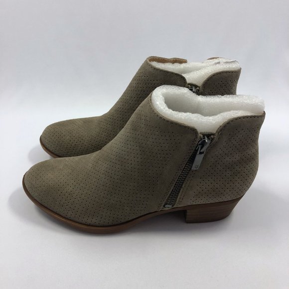 NEW! Suede Perforated Ankle Booties Lucky Brand Bayley 2 - Picture 2 of 8